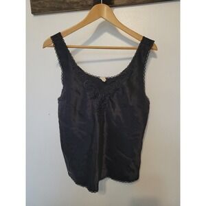 LARGE BLACK CAMISOLE TOP VINTAGE‎ STYLE